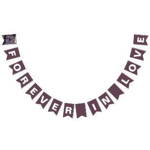 Forever in Love Eggplant Wedding Bunting