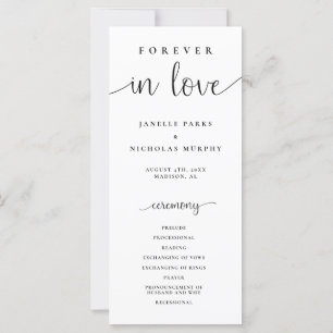 Forever In Love Minimalist Wedding Program