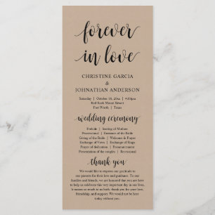 Forever in love, Modern Wedding Ceremony, Kraft Programme