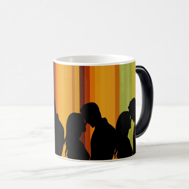 Forever in Love: Romantic Couple Silhouette Magic Mug (Front Right)