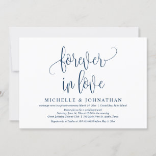 Forever in Love, Wedding Elopement Celebration Inv Invitation