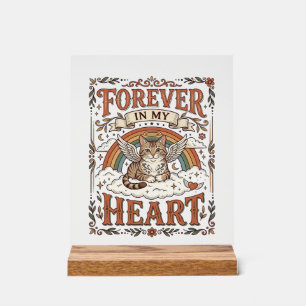 Forever In My Heart Cat Memorial Rainbow Bridge Vi Acrylic Sign