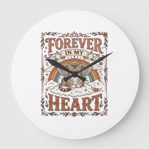 Forever In My Heart Cat Memorial Rainbow Bridge Vi Large Clock