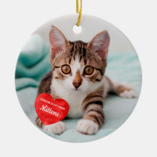 Forever In My Heart -Custom Cat Pet Memorial Ceramic Tree Decoration