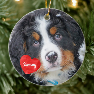 Forever In My Heart - Dog Photo Pet Memorial Ceramic Tree Decoration