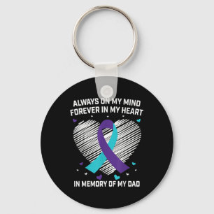 Forever In My Heart In Memory Of My Dad Suicide Aw Key Ring