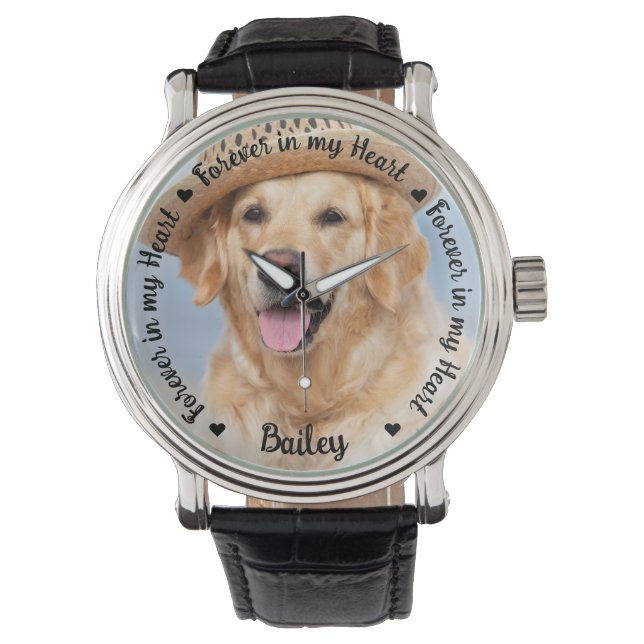 Forever In My Heart Pet Memorial Dog Photo  Watch (Front)
