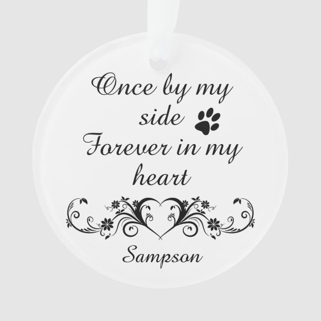 Forever in my Heart Pet Remembrance Personalised Ornament (Front)