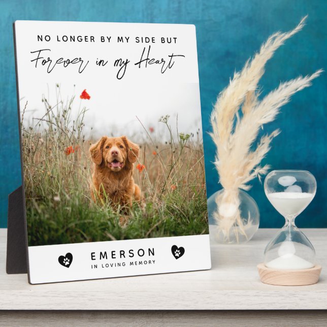 Forever in My Heart Photo Pet Memorial Plaque (Side)