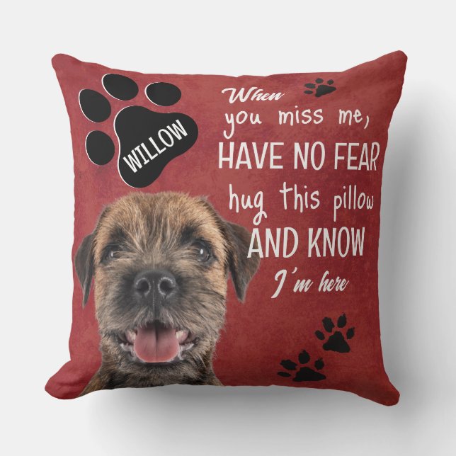 Forever in our heart - dog memorial cushion (Front)