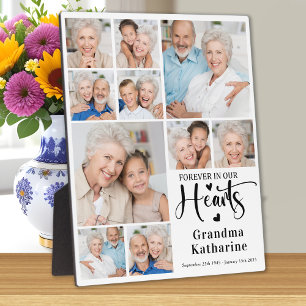 Forever in our Hearts 10 Photo Collage Memorial Plaque