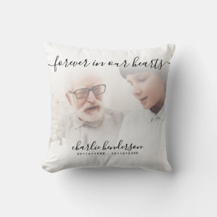 Forever In Our Hearts 2-Photo Memorial Tribute Cushion