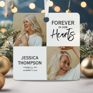 Forever in our Hearts 4Photo Memorial Metal Tree Decoration