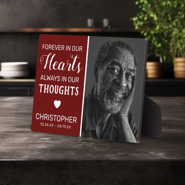 Forever In Our Hearts | Burgundy Family Memorial Plaque (Creator Uploaded)