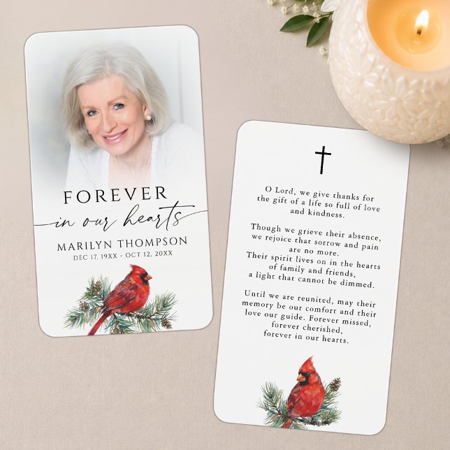 Forever in Our Hearts Cardinal Prayer Cards (Creator Uploaded)