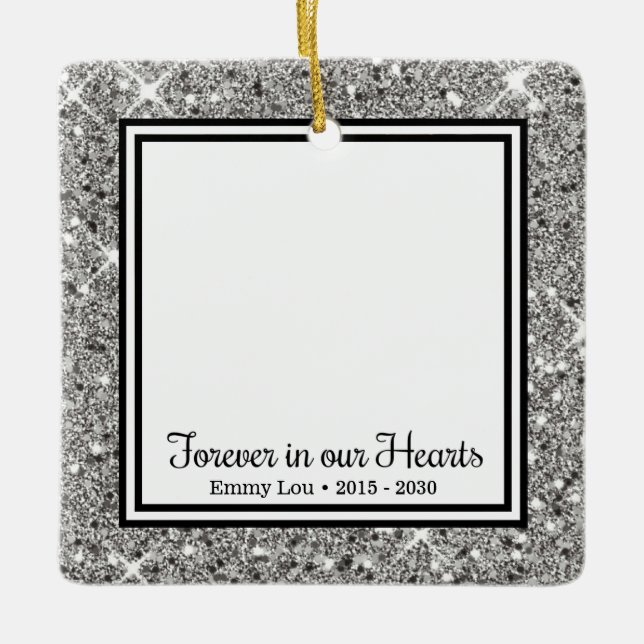 Forever In Our Hearts Cat Ceramic Ornament (Front)