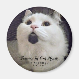 Forever In Our Hearts Cat Memorial Photo Custom Magnet