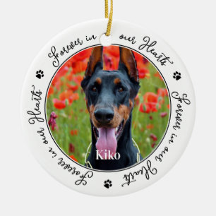 Forever in our Hearts Custom 2 Photo Pet Memorial Ceramic Tree Decoration