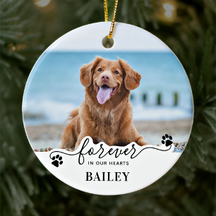 Forever in our Hearts - Custom Dog Pet Memorial Ceramic Tree Decoration