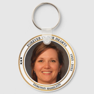 Forever In Our Hearts Custom Photo Funeral  Key Ring