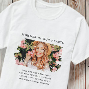 Forever in our Hearts Custom Photo Memorial T-Shirt