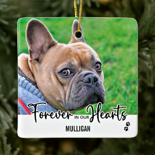 Forever in our Hearts - Dog Photo Pet Memorial Ceramic Ornament