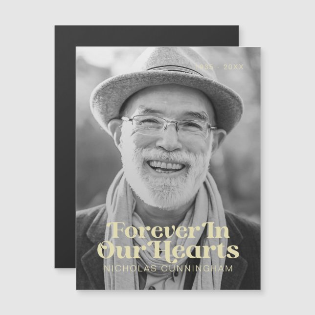 Forever In Our Hearts Elegant Photo Memorial (Front/Back)