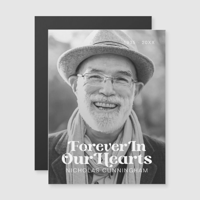 Forever In Our Hearts Elegant Photo Memorial Card (Front/Back)