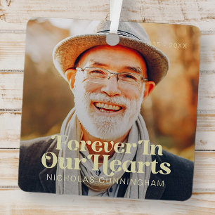 Forever In Our Hearts Elegant Photo Memorial Metal Tree Decoration