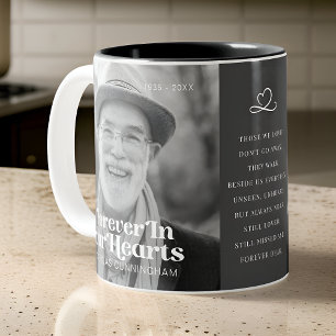 Forever In Our Hearts Elegant Photo Memorial Two-Tone Coffee Mug