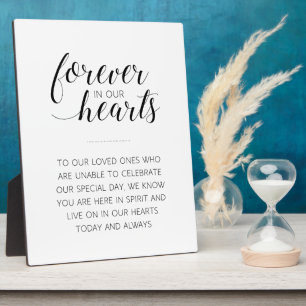 Forever In Our Hearts Elegant Wedding Memorial Plaque