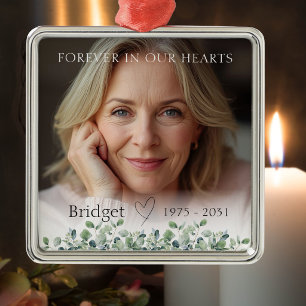 Forever In Our Hearts Eucalyptus Remembrance Metal Tree Decoration