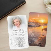 Forever in Our Hearts Footprints Poem Prayer Cards