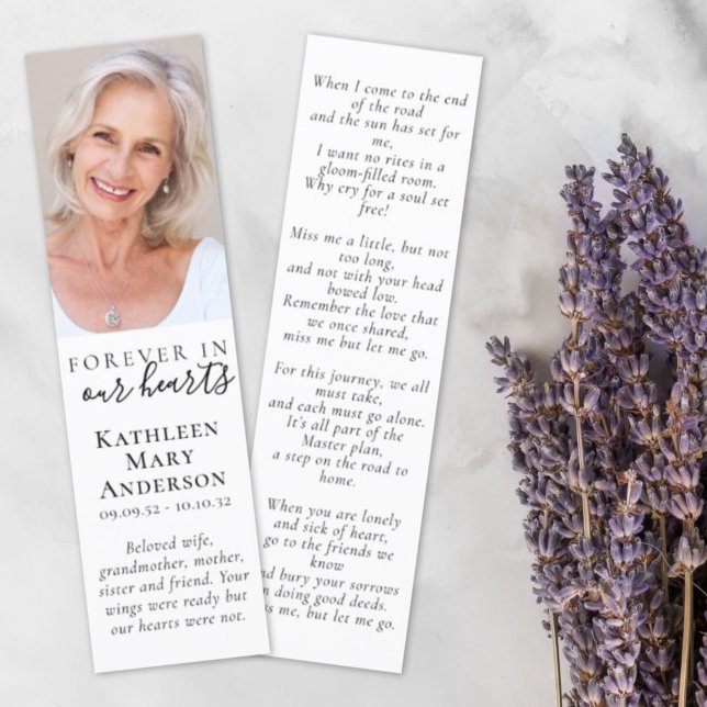 Forever in Our Hearts Funeral Bookmark Template (Creator Uploaded)