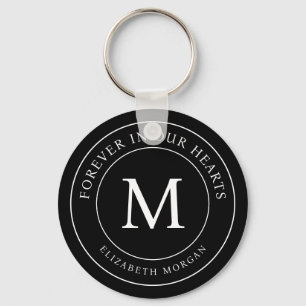 Forever in our Hearts Funeral Memorial Modern Key Ring