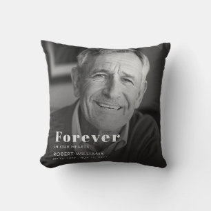 Forever In Our Hearts Funeral Memorial Photo Cushion
