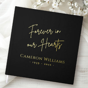 Forever in our hearts funeral memorial real guest book