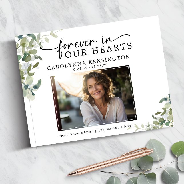 Forever in Our Hearts Funeral Memorial Service Guest Book (Forever in Our Hearts Funeral Memorial Service Guest Book guestbook)