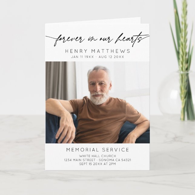 Forever In Our Hearts Funeral Order of Service Programme (Front)