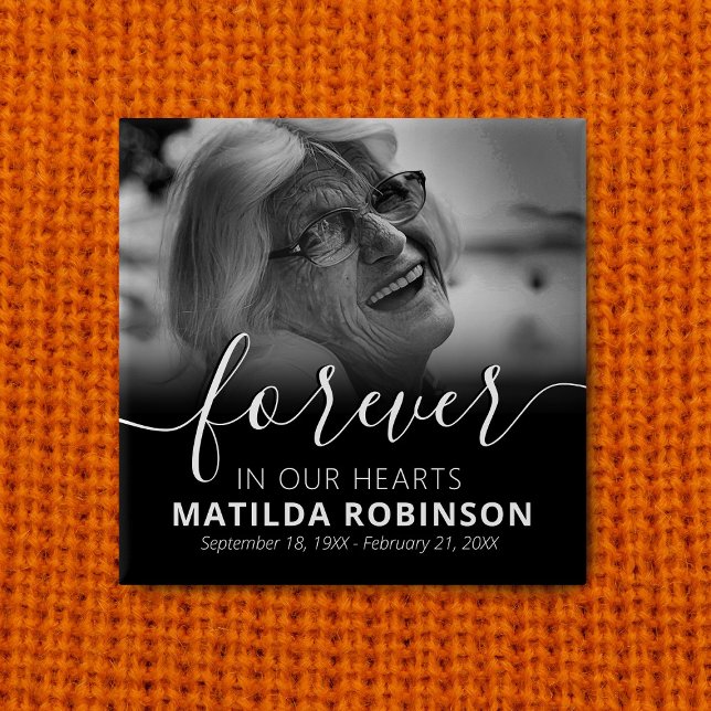 Forever in our Hearts Funeral Photo Button (Creator Uploaded)