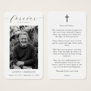 Forever in Our Hearts Funeral Photo Cross Prayer
