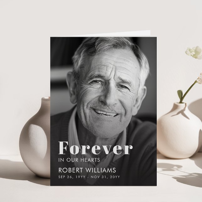 Forever In Our Hearts Funeral Photo Program Card (Creator Uploaded)