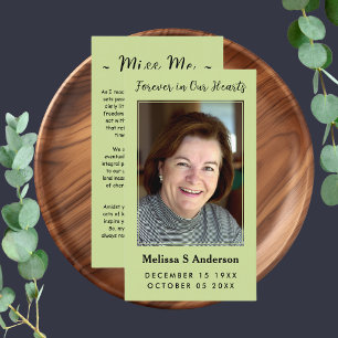 Forever in Our Hearts Funeral Prayer Photo Card