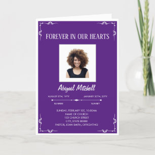 Forever In Our Hearts Funeral Program   FP00013 Programme