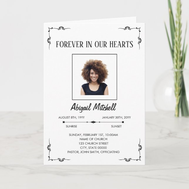 Forever In Our Hearts Funeral Program | FP00014 Programme (Front)