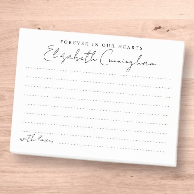 Forever In Our Hearts Funeral Share a Memory Post-it Notes (Creator Uploaded)