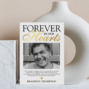 Forever in our Hearts Funeral Thank You Card