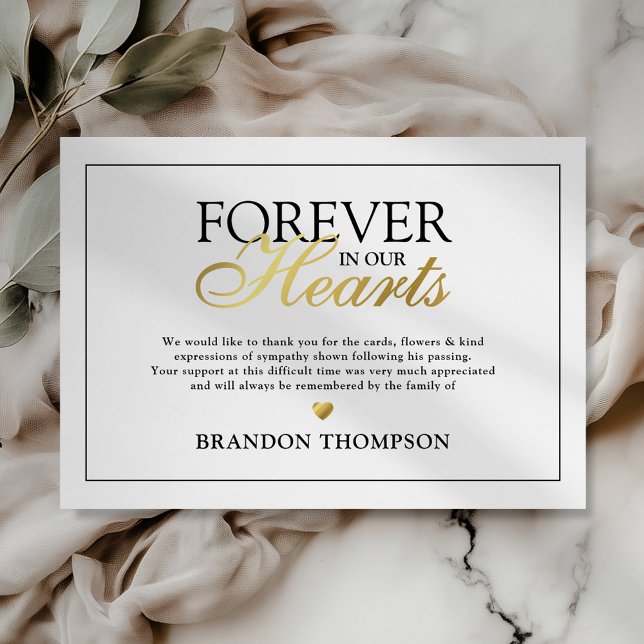 Forever in our Hearts Funeral Thank You Card (Creator Uploaded)