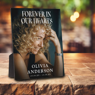 Forever in our Hearts Grave Photo Memorial Tribute Plaque