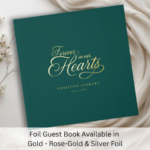 "Forever in our Hearts" Keepsake Funeral Guest Book